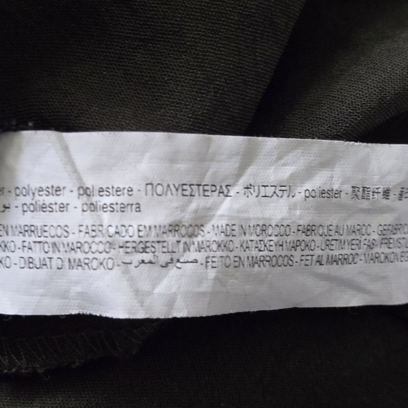 Zara Womens Oversized Xs Dark Green Ruffled Button-Up Dress - Picture 11 of 15